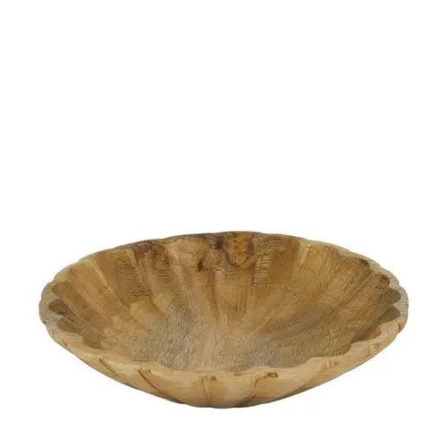 Coupe en bois de manguier naturel - Ø 20 x H 4,5 cm
