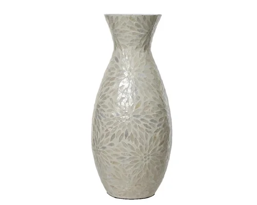 Vase long blanc Capiz - 20 x H 45 cm