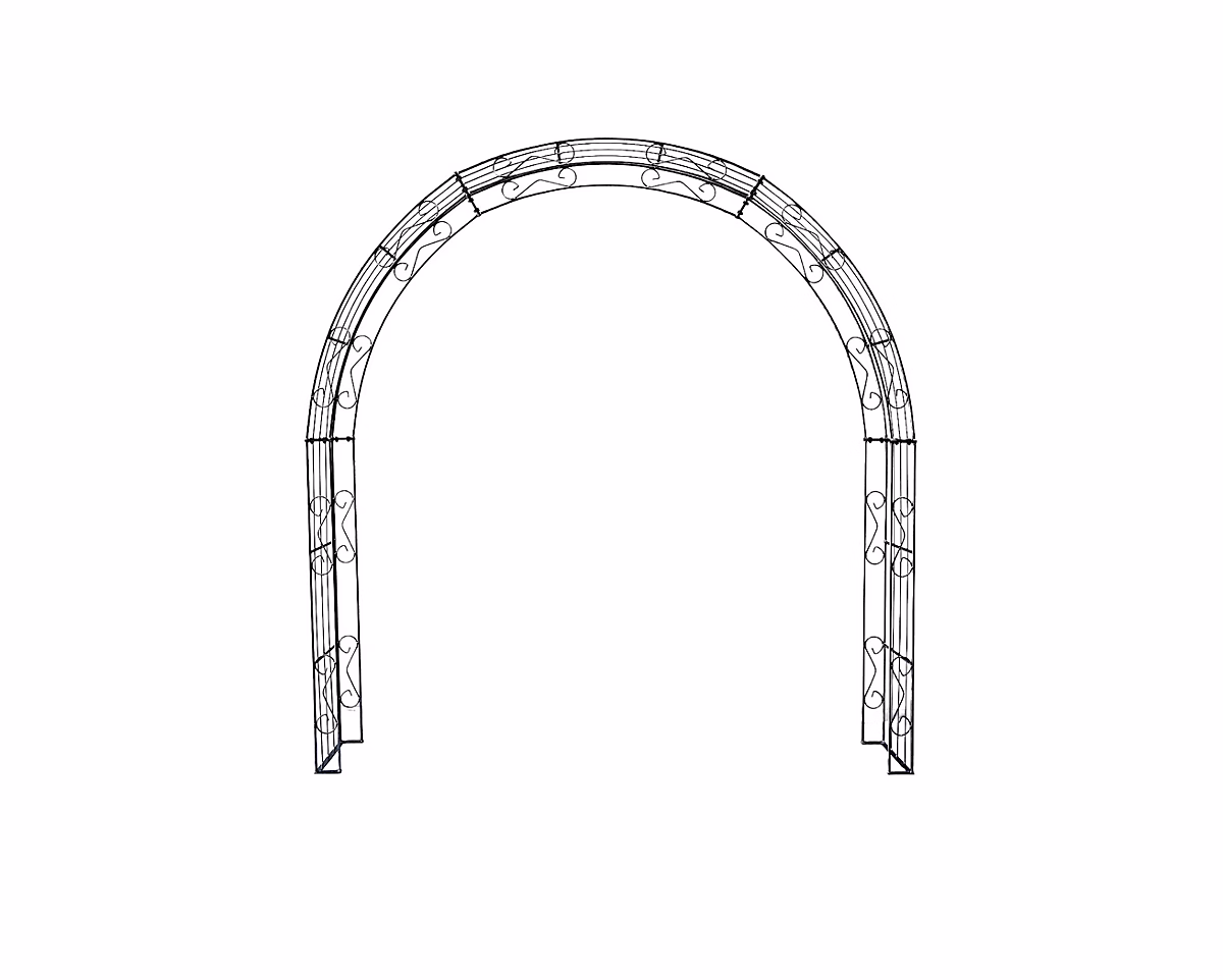 Arche de jardin LEA with sommet arrond – 240 cm revêtement en poudre noir