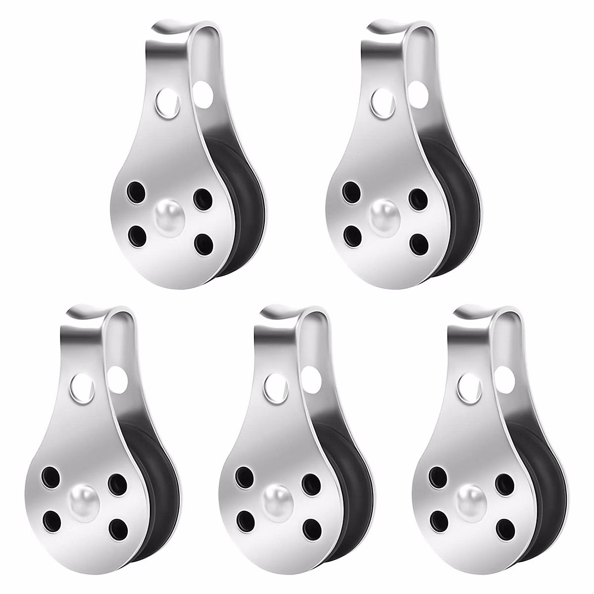 Brouette et accessoire – BASHLWUA 5 Pièces Poulie de Traction Poulie de Levage Poulie Simple en Acier Inoxydable Robuste Chargement 50 KG Bloc de Poulie à