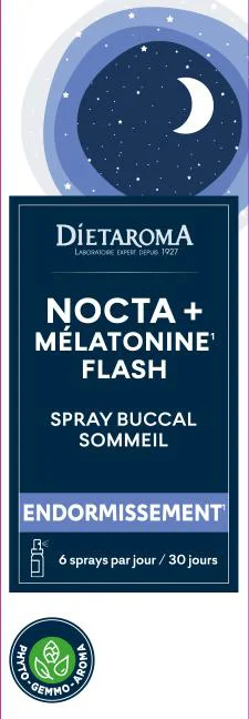 Complément alimentaire spray bucal sommeil nocta + melatonine flash Dietaroma - 30 ml
