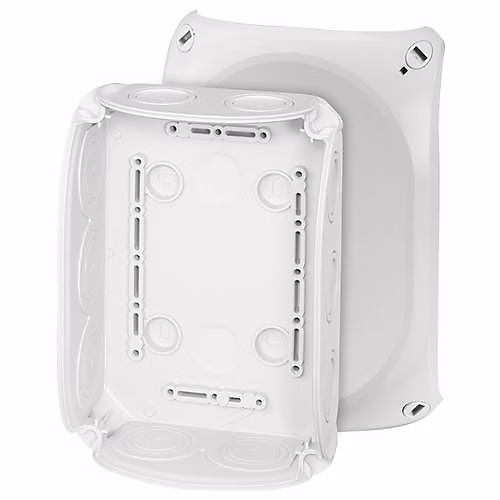 Boîte de dérivation Hensel 180 × 130 mm IP66 en polypropylène – gris clair.