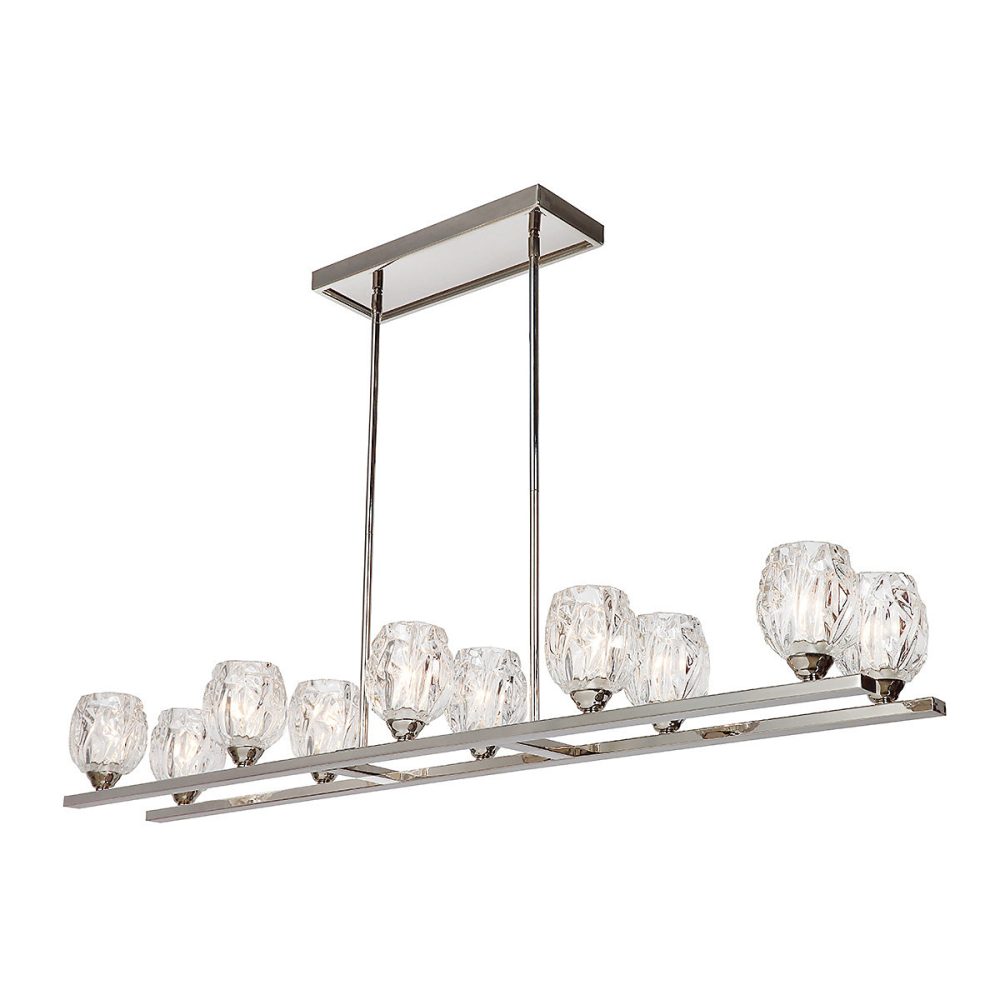 Elstead Rubin – Lustre à 10 ampoules au plafond pour îlot de suspension, nickel poli, G9