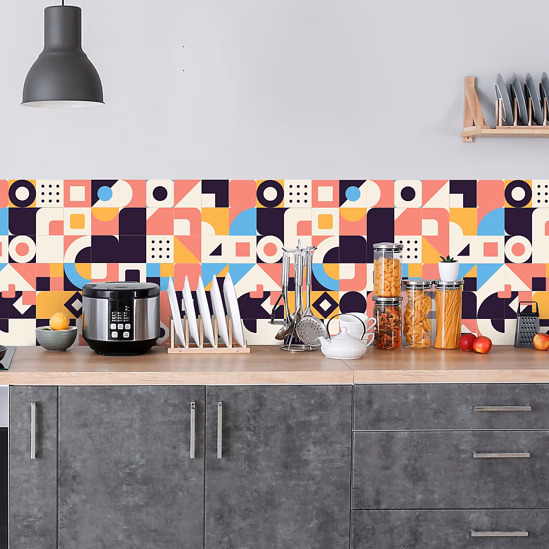 Crédence adhésive décoration rétro 40 × 300 cm