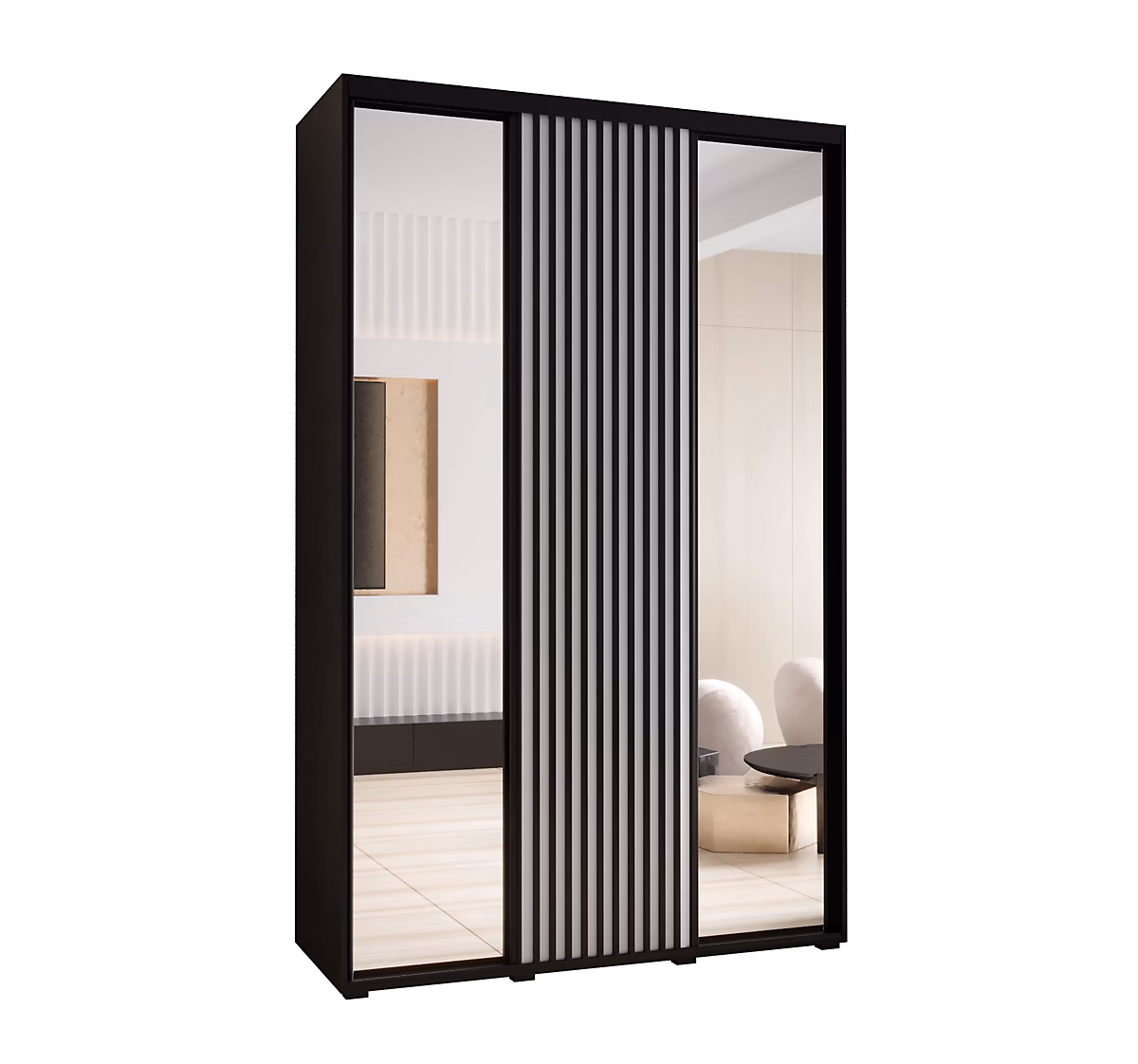 Armoire Sapporo 2 a portes coulissantes H. 205 – 2 x L. 150 x P. 45 3 portes