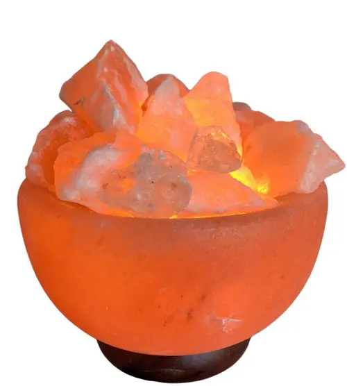 Brasero au sel de l'himalaya avec pépites coloris orange