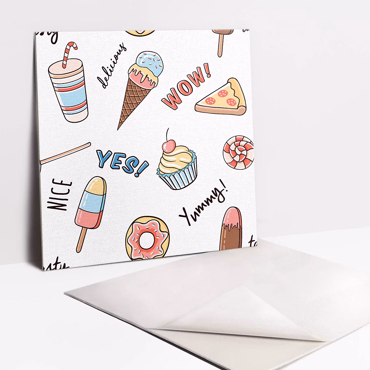 Carreaux vinyle Tulup 30 × 30 cm Glaces et cupcakes 9 pcs