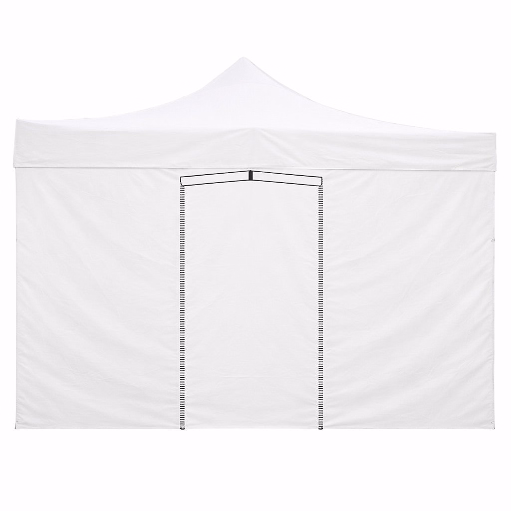 Couverture Latérale Blanche Imperméable 3 × 2M Avec Porte Enroulable Pour Tonnelle Pliable 3 × 3M