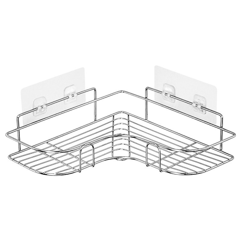 Étagère de douche d'angle adhésive – étagère de douche murale en acier inoxydable antirouille