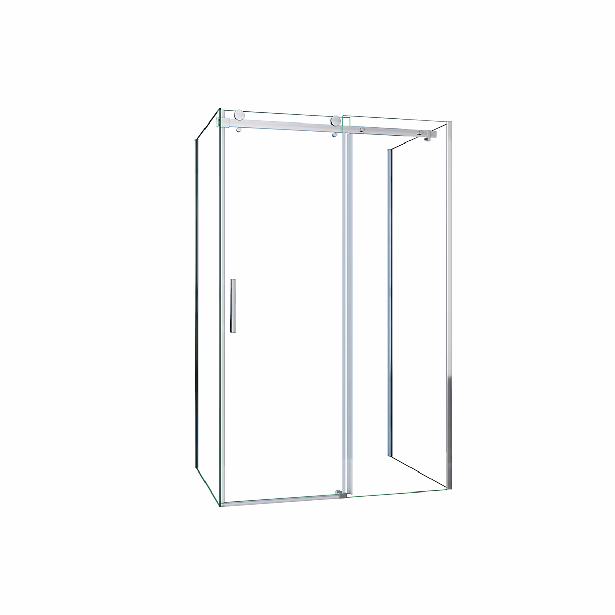Cabine de douche 120x80x80x195cm – porte de douche coulissante 120cm en 8mm verre trempé | avec 2 parois latérale