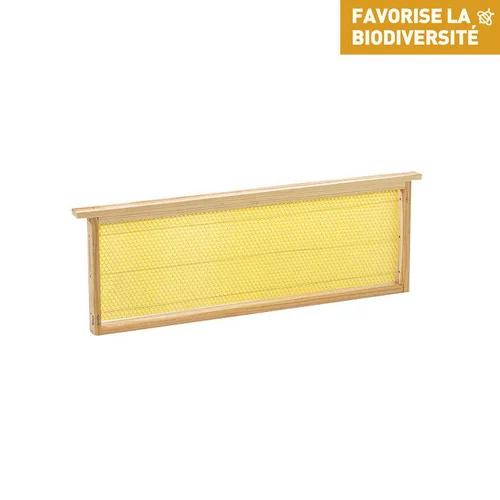 Cadre garni de cire gaufrée pour hausse de ruche 47x16x2,5