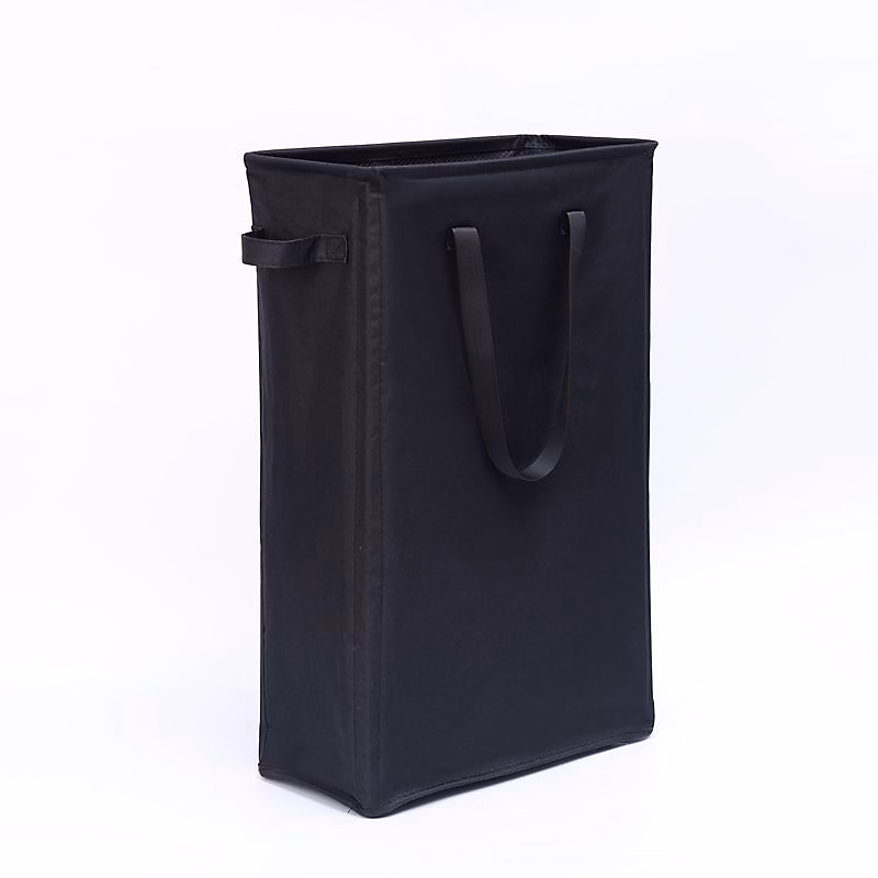 BASHLWUA 45L Paniers à Linge avec Poignées(Noir) – Pliable Panier à Linge Mince Sac à Linge en Tissue Oxford Rectangulaire Corbeill
