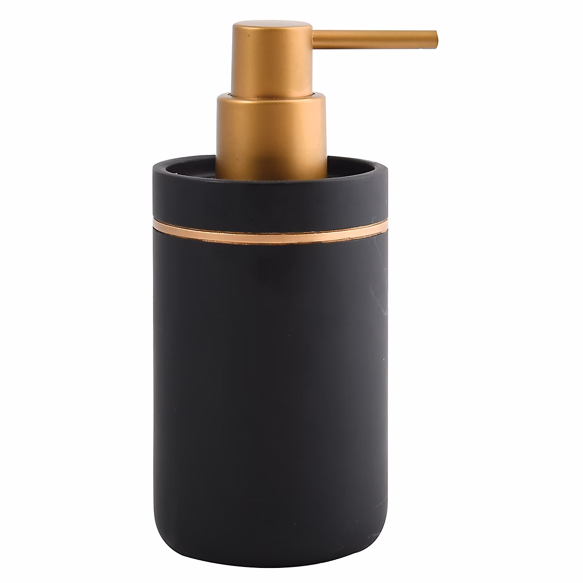 Distributeur de savon en polyrésine – 290 ml, noir et doré, MSV Bly