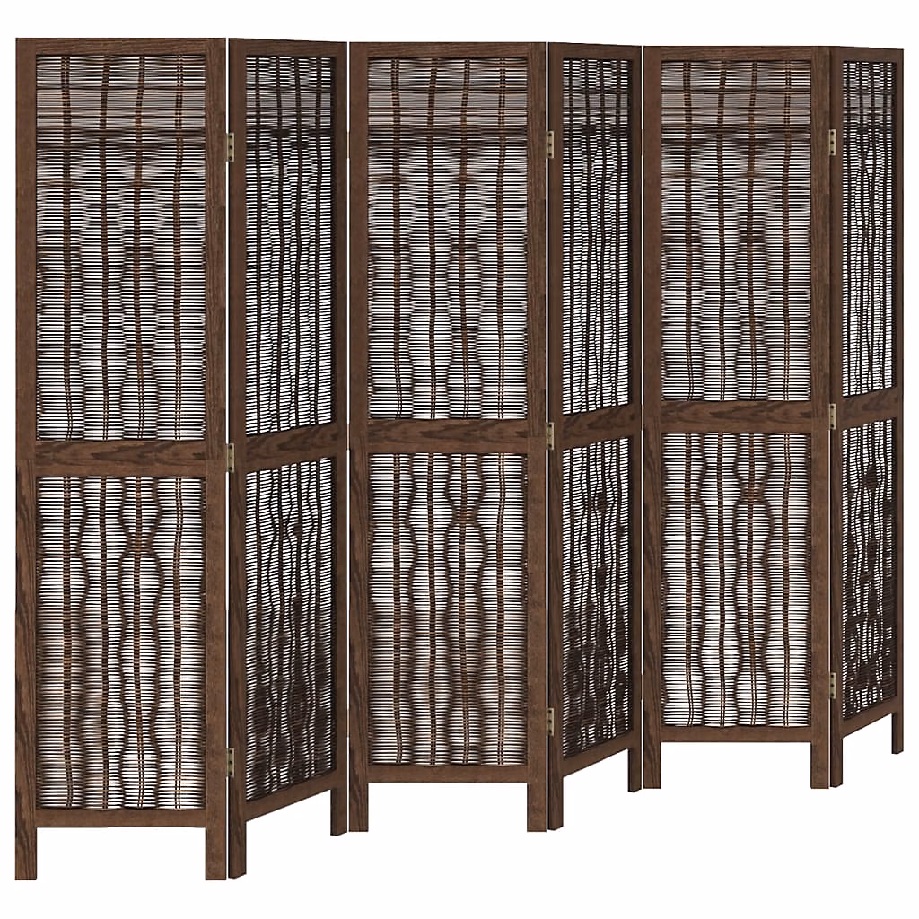 Rangement, meuble et dressing – Cloison de séparation 6 panneaux marron foncé paulownia massif vidaXL
