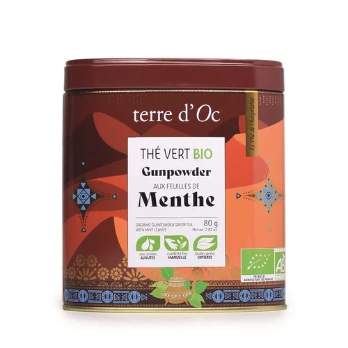 Thé vert Touareg Gunpowder menthe bio Terre d’Oc – 80 g