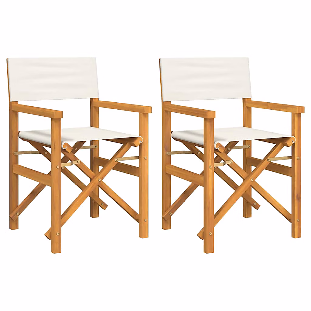 Chaises de metteur en scène pliantes lot de 2 Bois teck massif vidaXL – Réf. MKSCIWKHZ8776671830