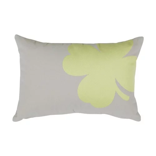 Coussin rectangulaire trèfle gris argile 44 x 30 cm