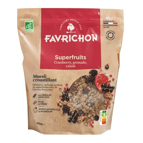 Muesli croustillant superfruits Favrichon - 400 g