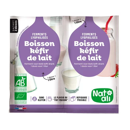 Ferment pour kéfir de lait bio Natali en sachet - 2 x 60 g