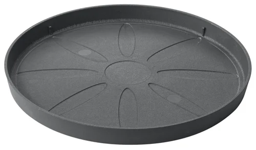Soucoupe en plastique recyclé gris Deroma Origin Grigio - Ø 25 x H 2,3 cm