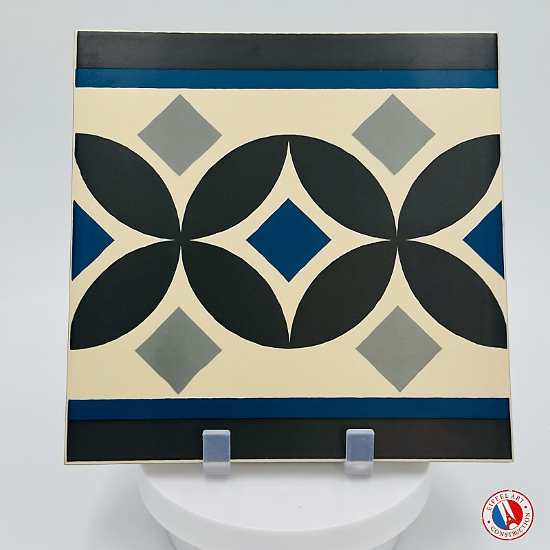 Carrelage sol / mur effet ciment motif cube 20 × 20 cm 1900 GÜELL 2 BORDURE