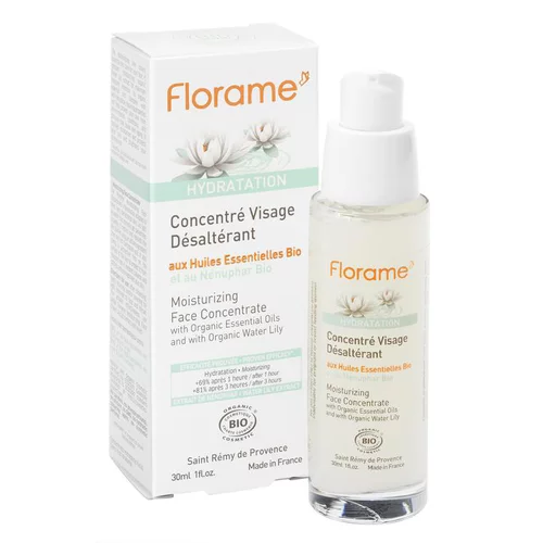Concentré pour visage désaltérant bio en flacon de 30 ml