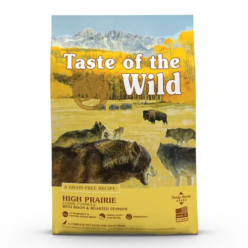 Croquettes pour chien adulte sans céréales bison et gibier rôti Taste of the Wild High Prairie - 12,2 kg