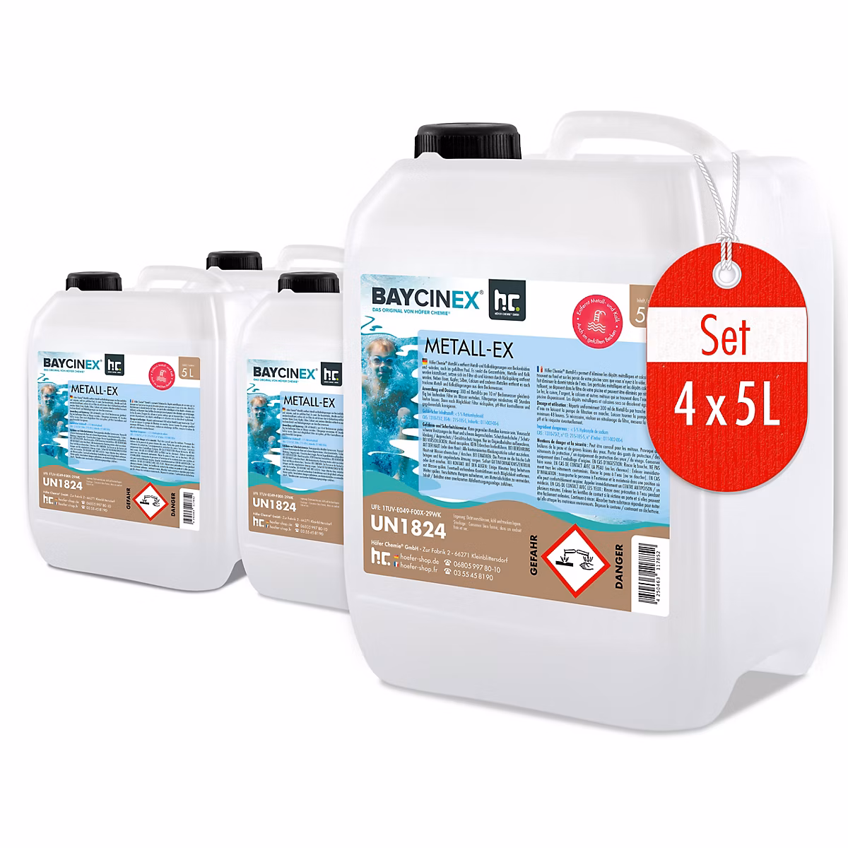 4 × 5 L Séquestrant Métaux Anti-métaux – Élimine Fer, Cuivre, Argent Et Calcium, Réduit La Dureté Totale De L'eau