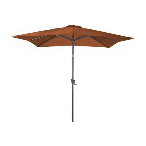Parasol droit carré en acier coloris brique - 250 x 250 cm