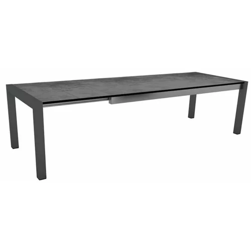 Table extensible coloris anthracite/Ciment en aluminium Stern - 214/254/294 x 100 x 75 cm