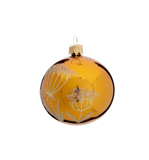 Suspension boule décorative nature coloris orange en verre - Ø 7 cm