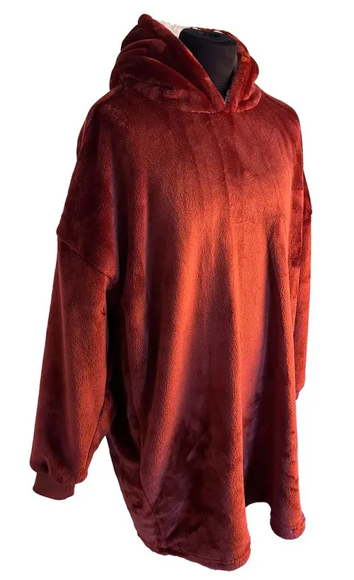 Sweatplaid géranium en polyester avec poche Tender - 76 x 89 cm