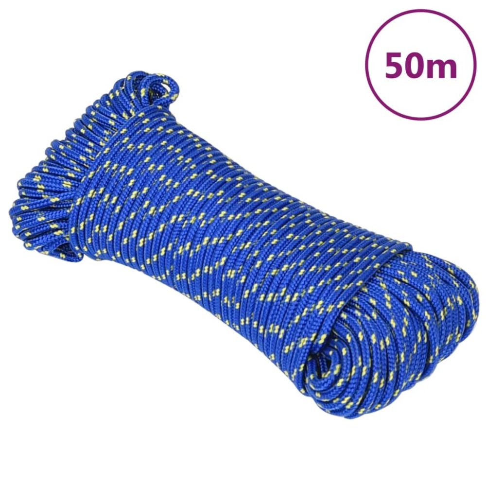 vidaXL Corde de bateau Bleu 5 mm 50 m Polypropylène