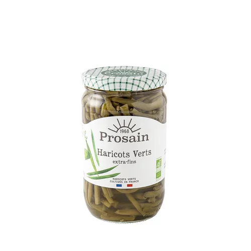 Haricots verts extra fins bio en bocal de 660 g