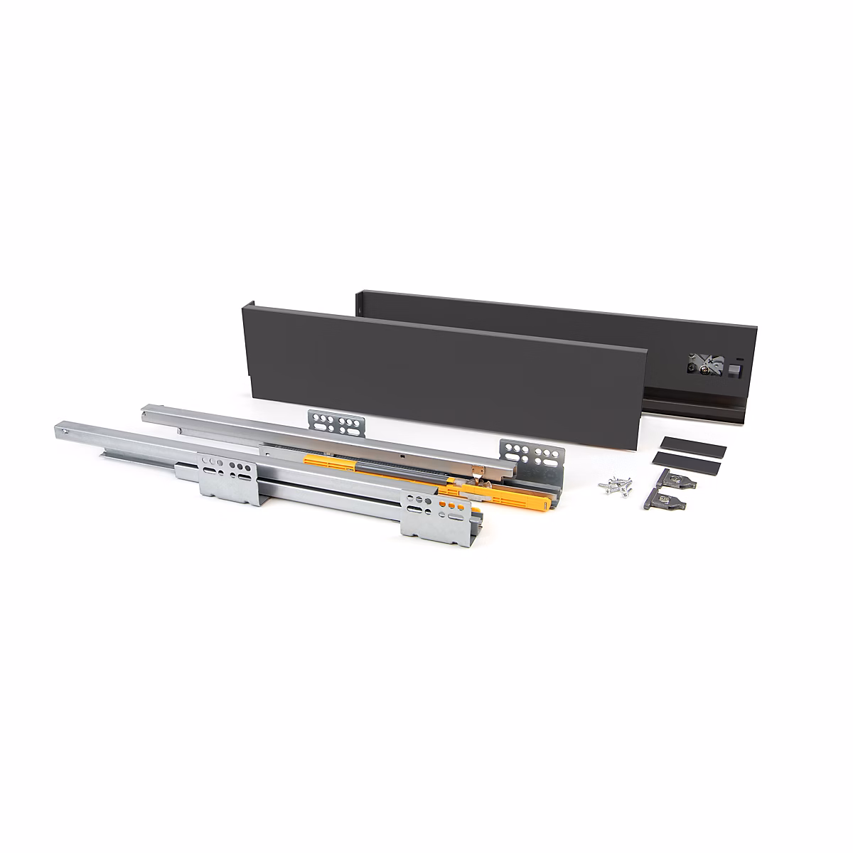 Emuca Tiroir extérieur Concept 30kg hauteur 105mm – profondeur 500mm, Acier, Gris antracite