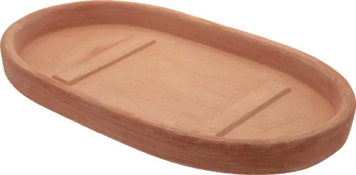Soucoupe ovale moderne en terre cuite claire Anticomestiere - 30,5 x 16,2 cm