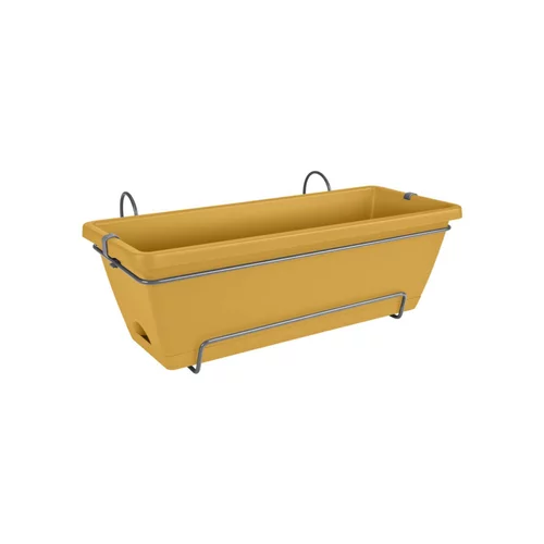 Balconnière tout-en-un en polypropylène jaune miel Elho Barcelona - 49,5 x 27,5 x 18,5 cm