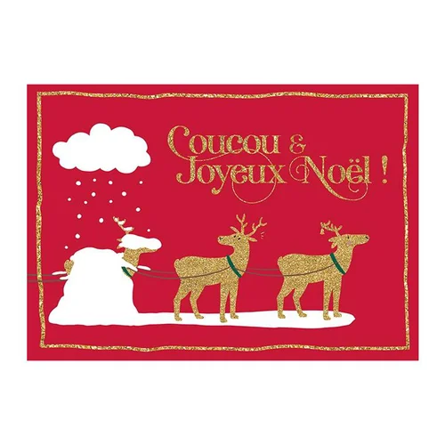 Carte double de Noël avec effet métalliques et paillettes Art grafik
