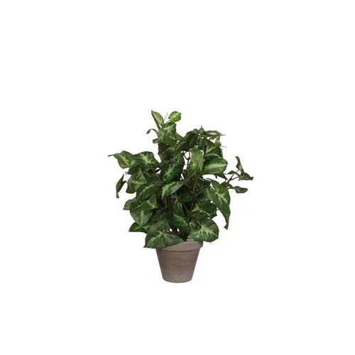Fittonia vert plante artificielle en pot gris H 35 x Ø 25 cm