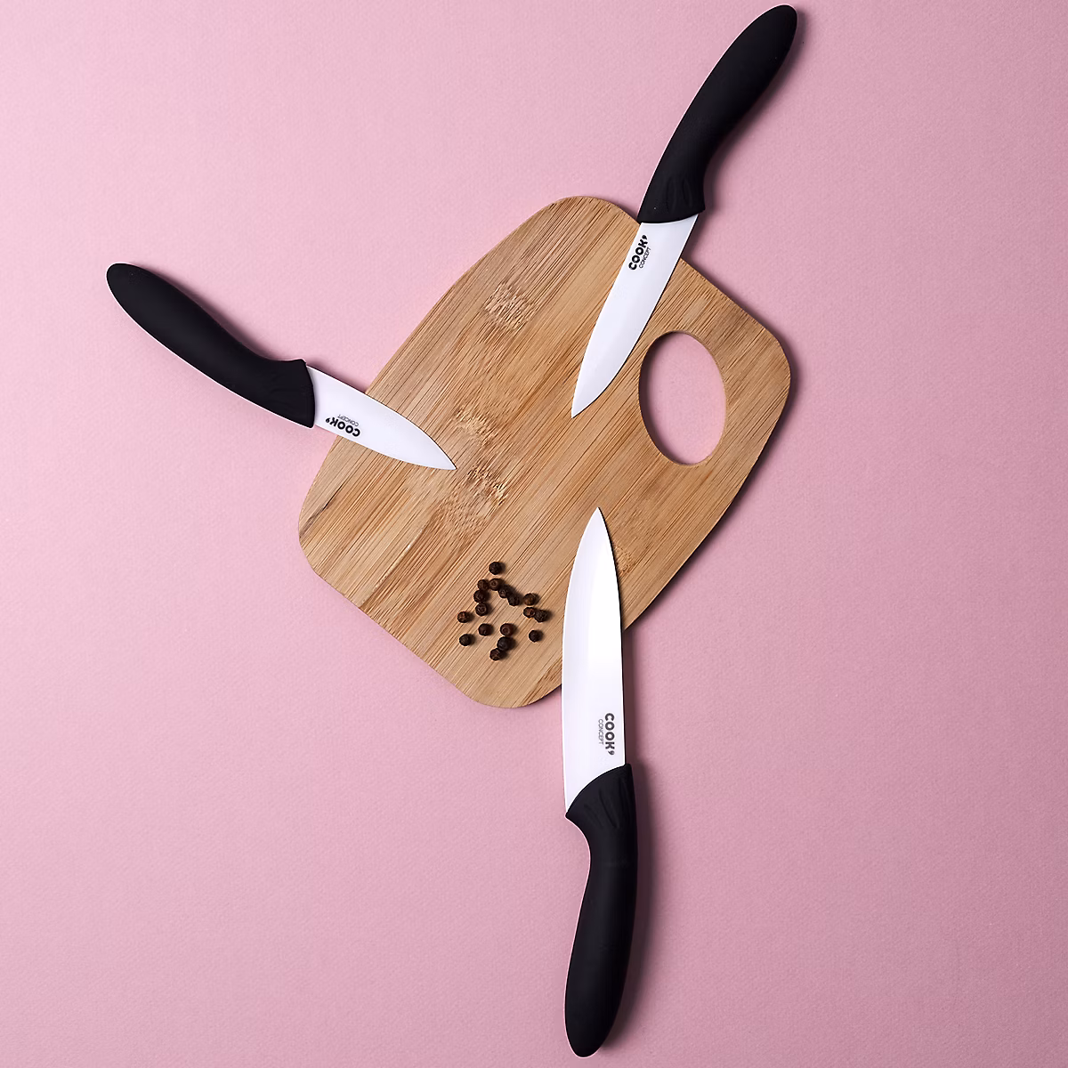 Couteau | COOK CONCEPT – Céramique – Manche Soft – Avec Étui – Blanc et Noir