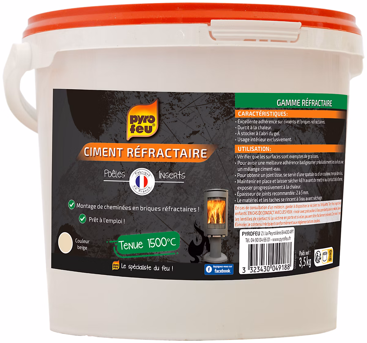 Matériaux de construction – Ciment réfractaire en seau de 3.5 kg