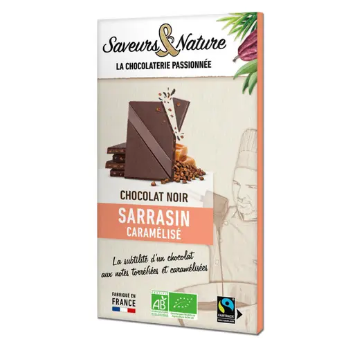 Chocolat noir au sarrasin caramélisé bio Saveurs & Nature - 80 g