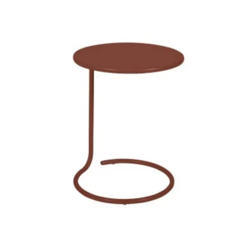 Table basse déportée Coolside coloris ocre rouge en acier Fermob - Ø42 x 53 cm