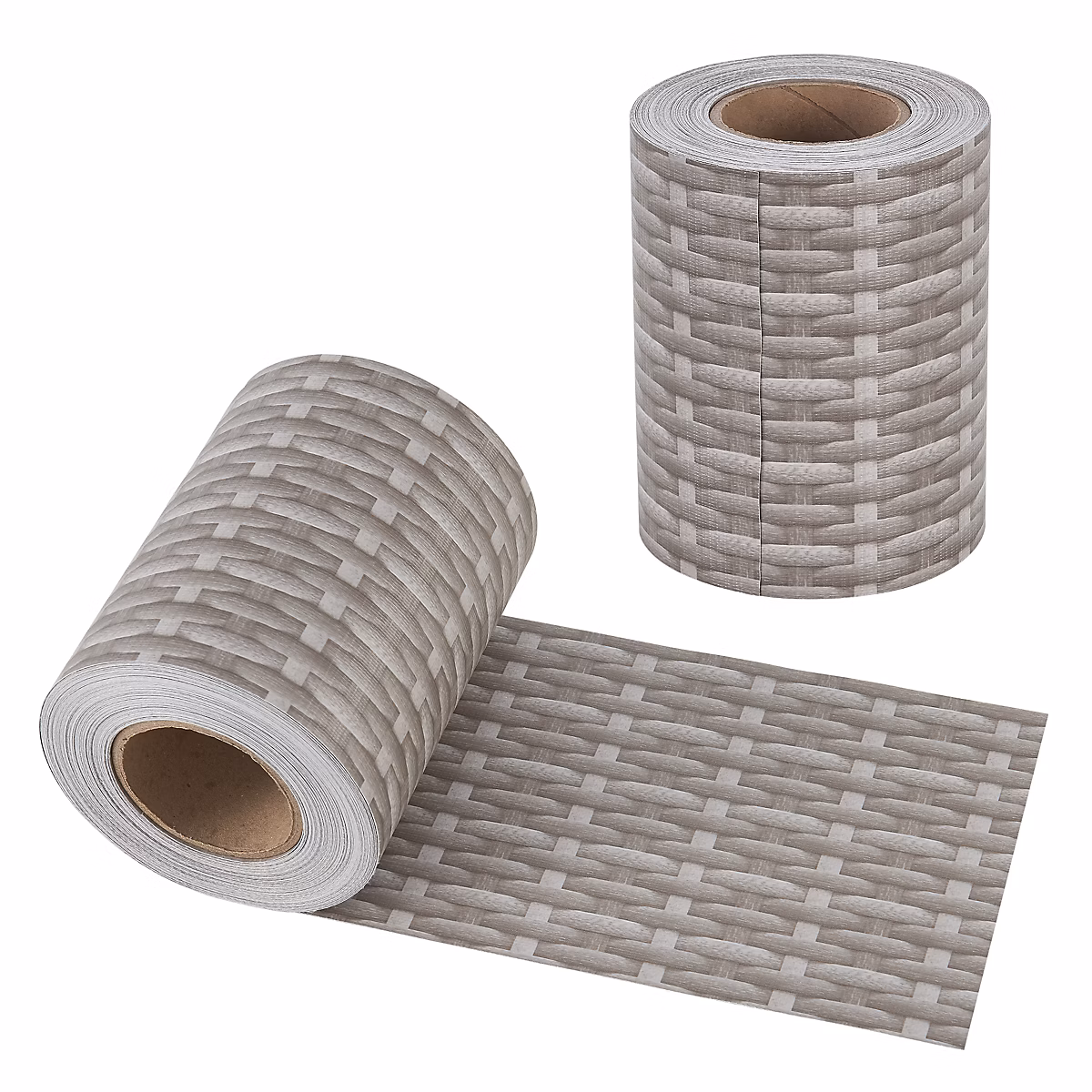 Bande de brise-vue Jesteburg PVC 35 m x 19 cm 6 – 65 m² gris avec aspect rotin en.casa