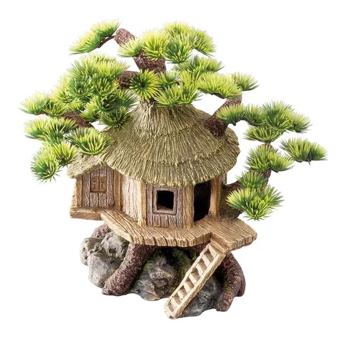 Décor aquarium maison bonsai coloris vert résine de polyester - 200 x 155 x 200 cm