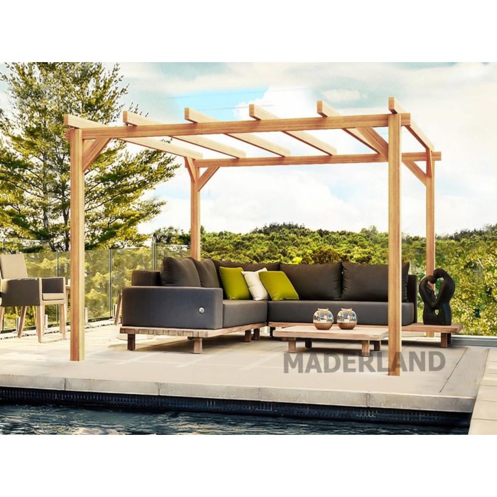 JARDIDECO Pergola en bois lamellé-collé angers 600 x 300 cm - maderland