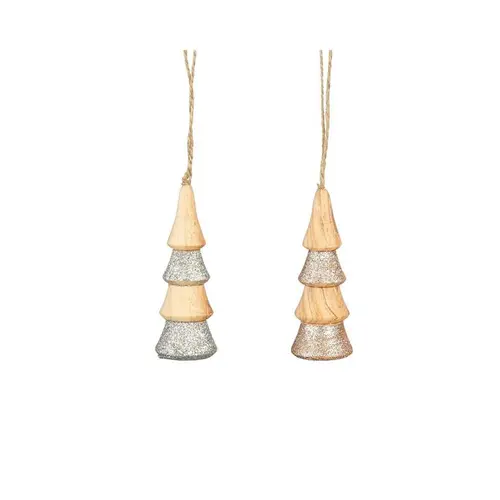Suspension arbre en bois certifié FSC® champagne - Ø 3,5 x H 9 cm