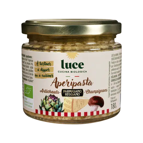 Sauce bio Apéripasta artichauts champignons parmesan Luce - 180 g
