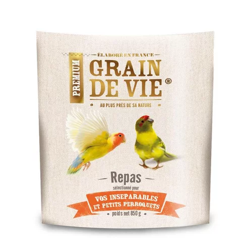 Mélange pour petits perroquets et oiseaux premium Grain de Vie - 850 g