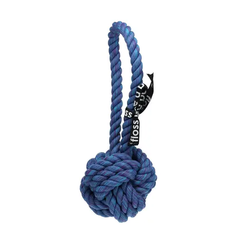 Jouet pour chien coloris bleu balle avec boucle EBI Are You Knots - 28 x 11 x 11 cm